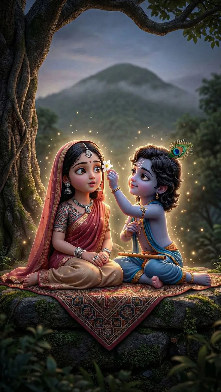 Cute Little Radha Krishna Images