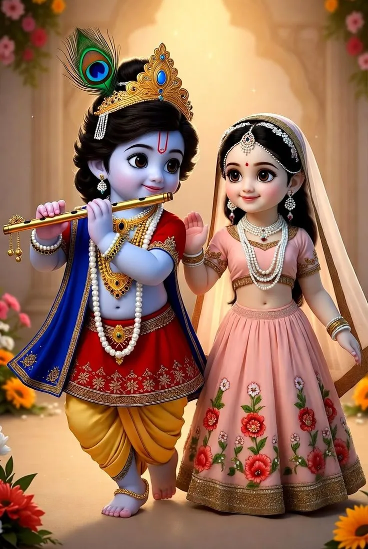 cute little radha krishna pic